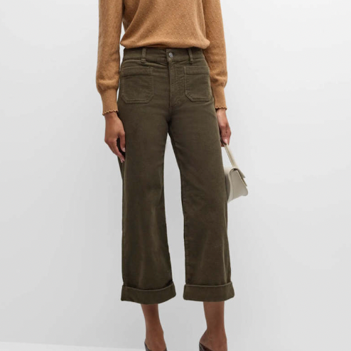 70's Cropped Wide Leg Rich Military