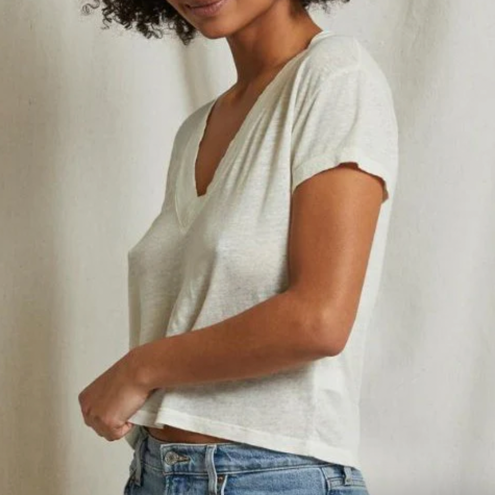 Rosie Linen Jersey V-Neck Natural