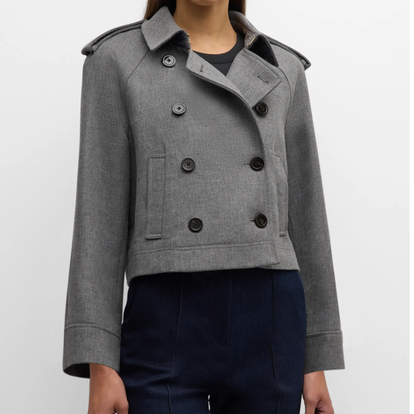 Cropped Conneley Trench Heather Grey