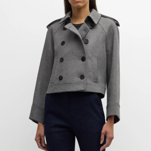 Cropped Conneley Trench Heather Grey