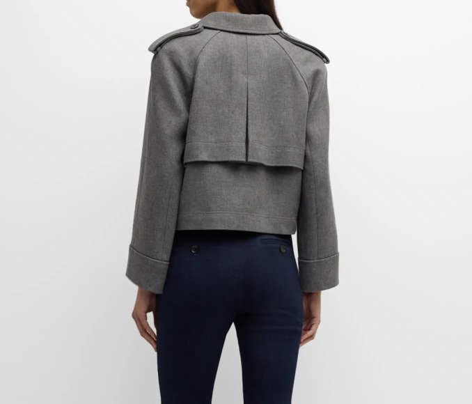 Cropped Conneley Trench Heather Grey