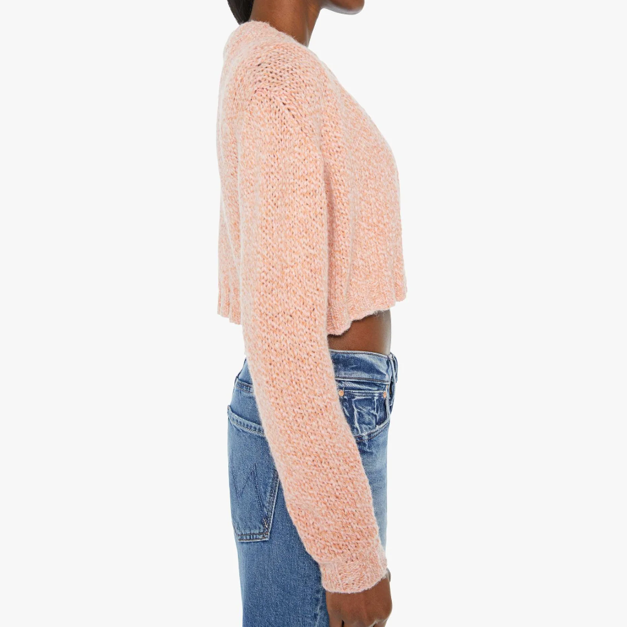 The Crop Cardigan Peach Fuzz