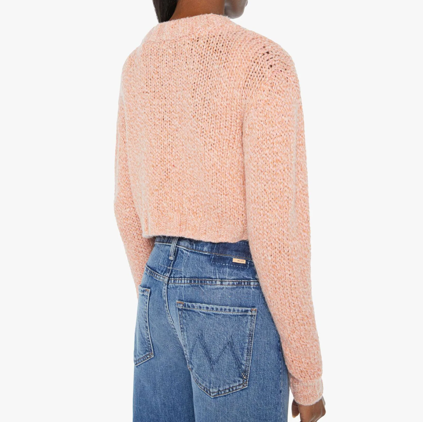 The Crop Cardigan Peach Fuzz