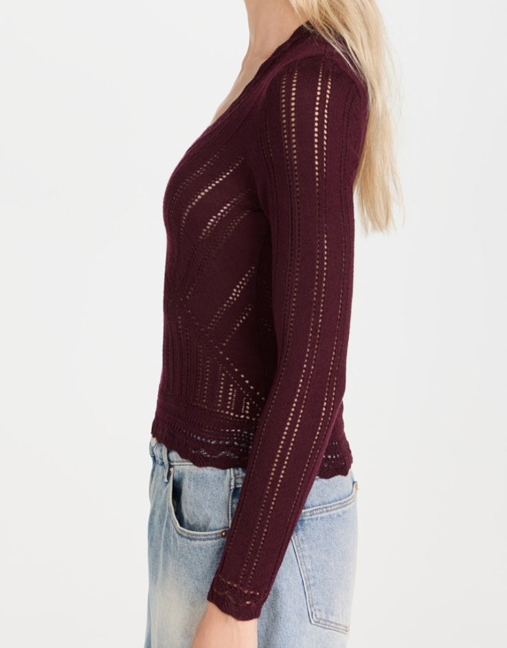 Paxton Knit Top Burgundy