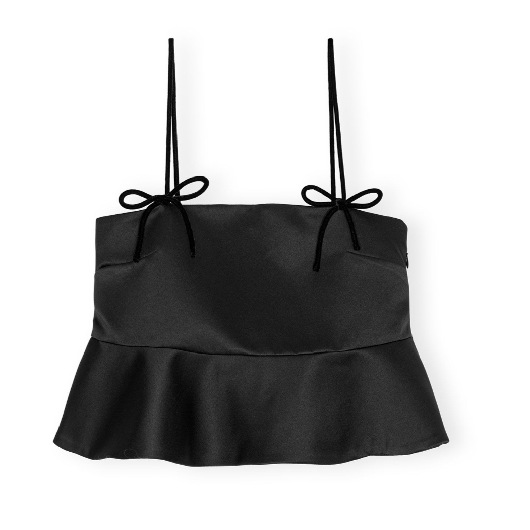 Duchesse Satin Top Black