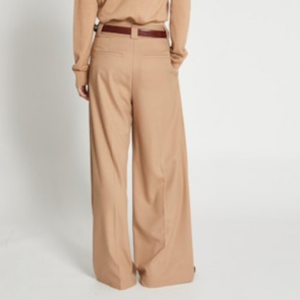 Tiffany Mid-Waist Wideleg Trouser Camel