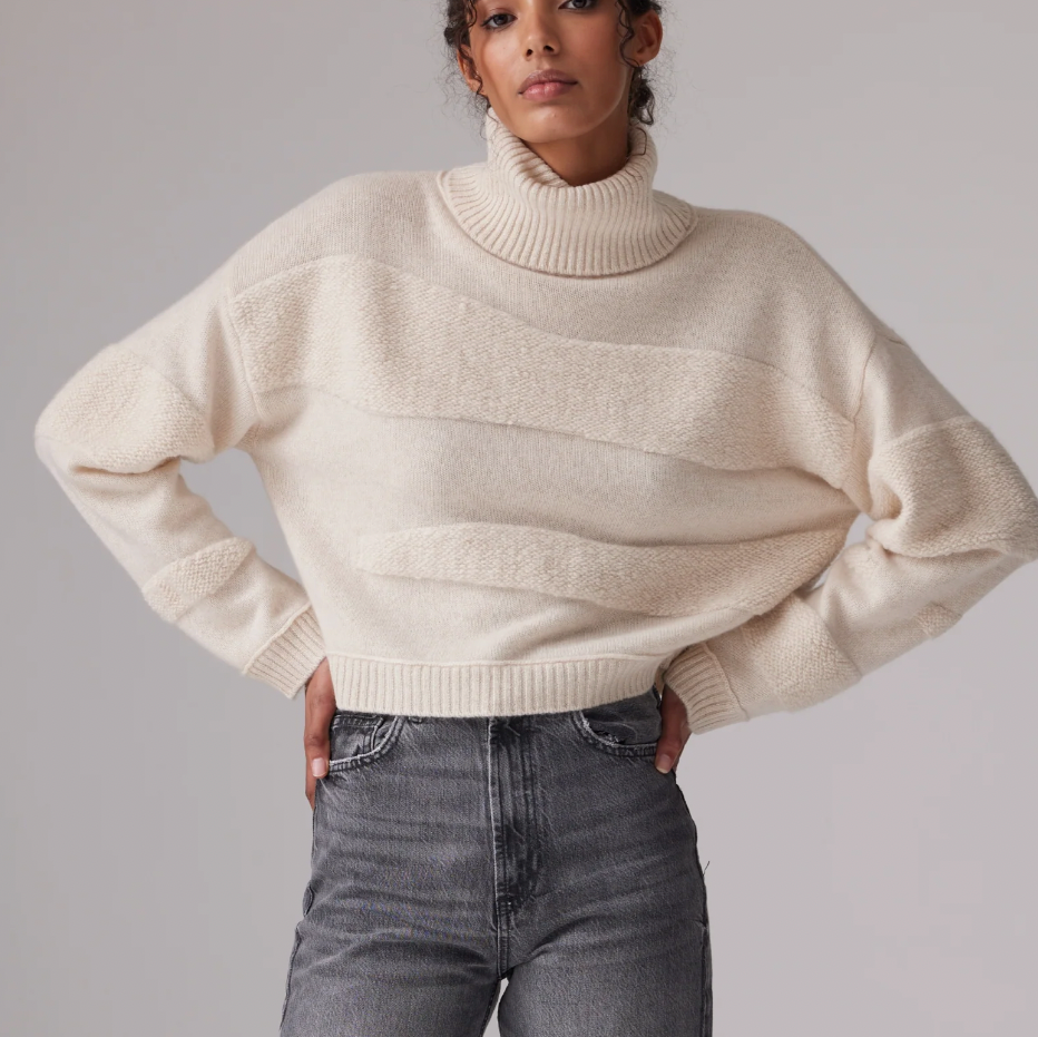 Plushy Stitch Roll Neck Cotton