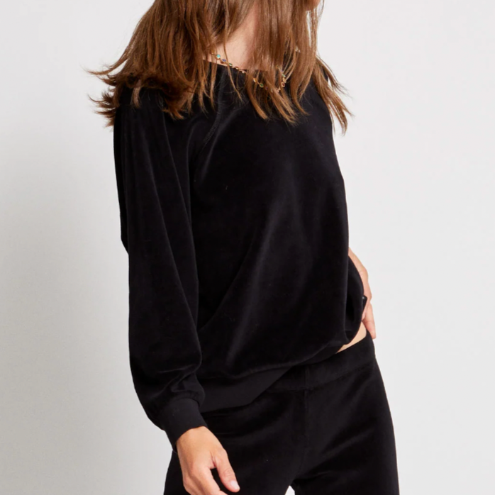 Samos Sweatshirt Velour Black