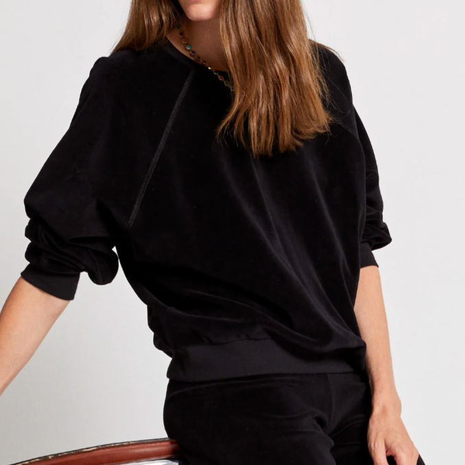 Samos Sweatshirt Velour Black