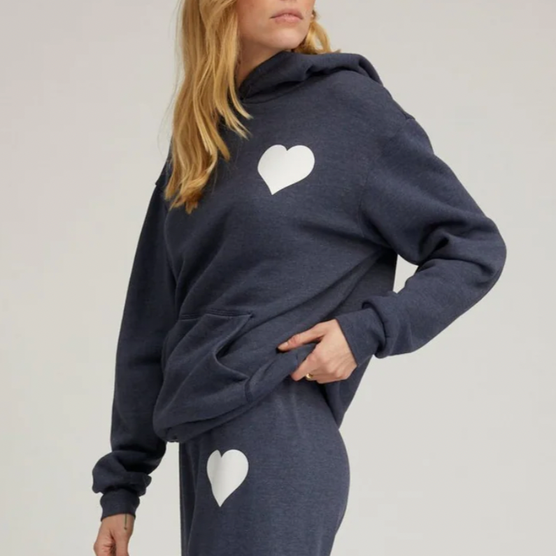 Heart Hoodie Navy