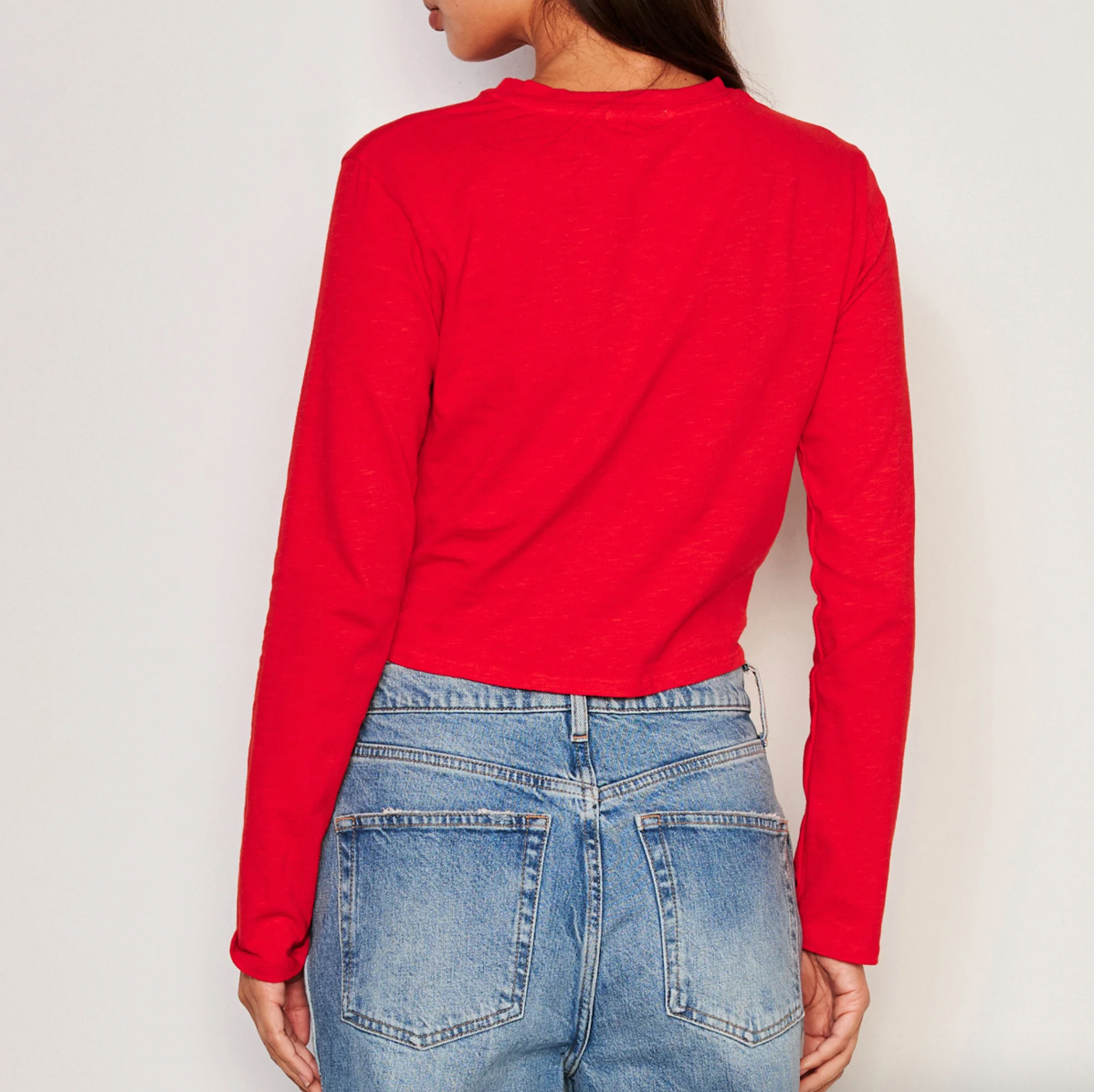 Long Sleeve Twist Tee Flare Red