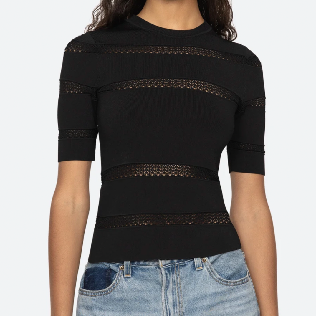 Devon Knit Tee Black