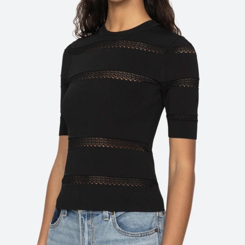 Devon Knit Tee Black