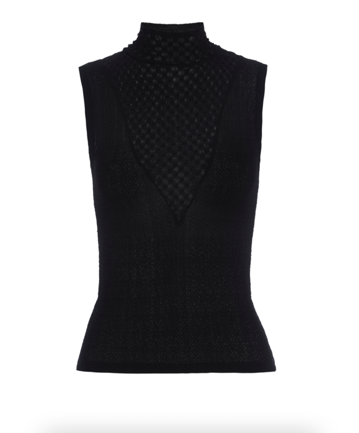 Seamed Mesh Top Black