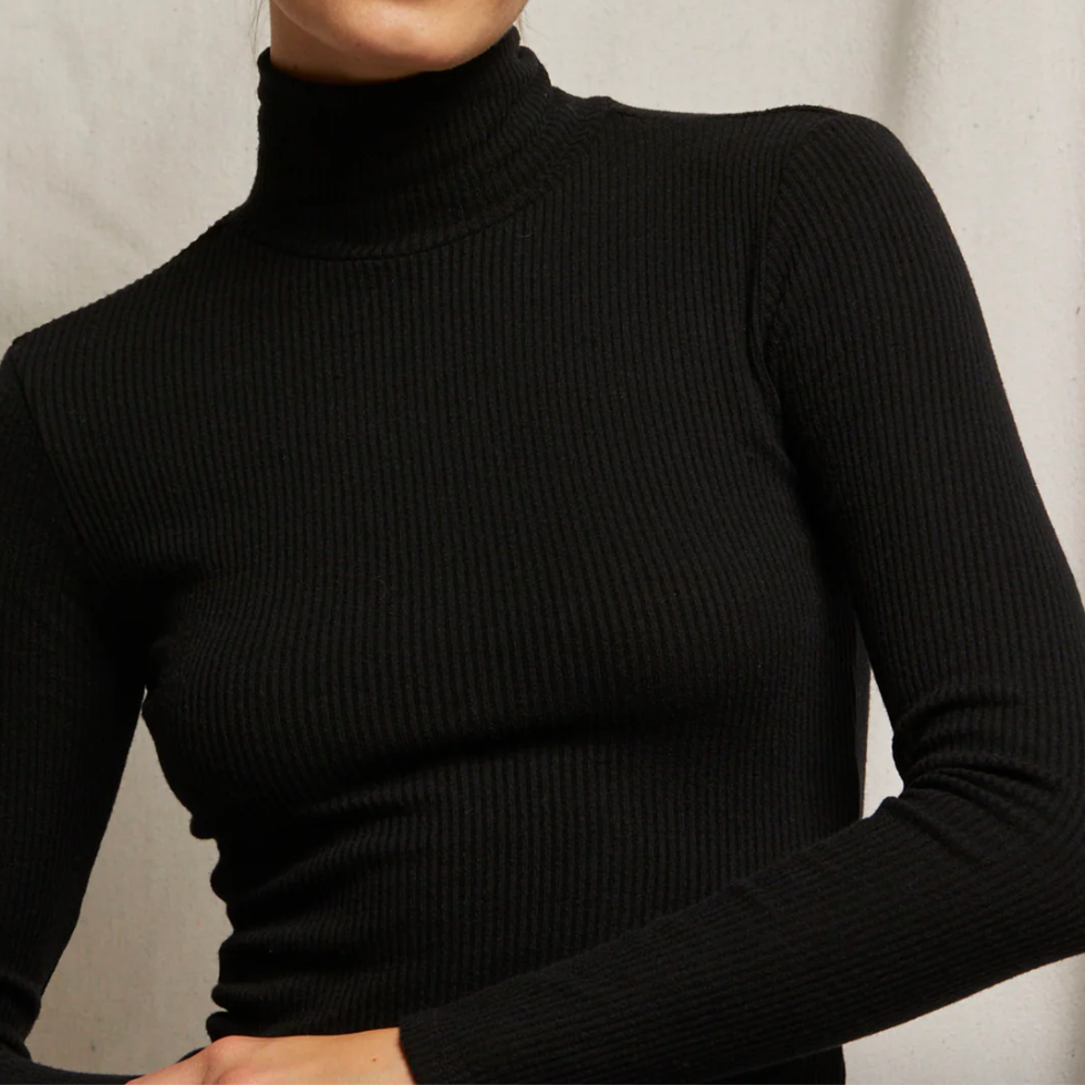 Noelle Rib Turtleneck True Black