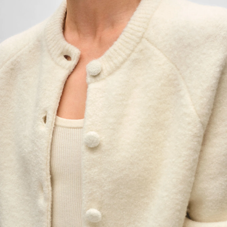 Boucle Luxe Cardigan Ivory