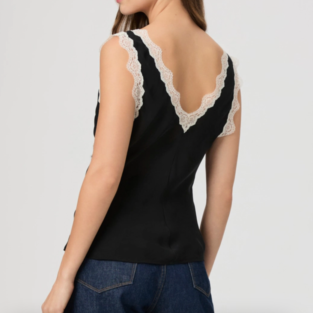 Terezia Top Black w/ Antique Wht