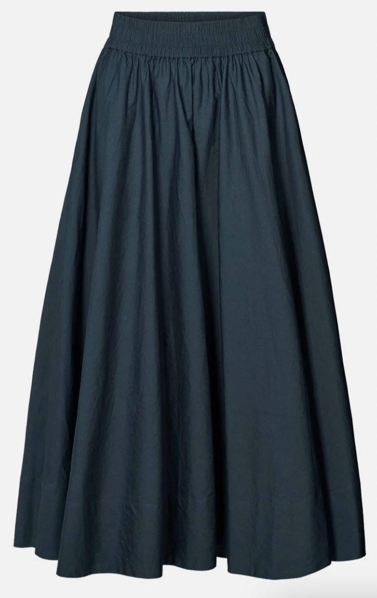 Rita Poplin Full Skirt Deep Navy