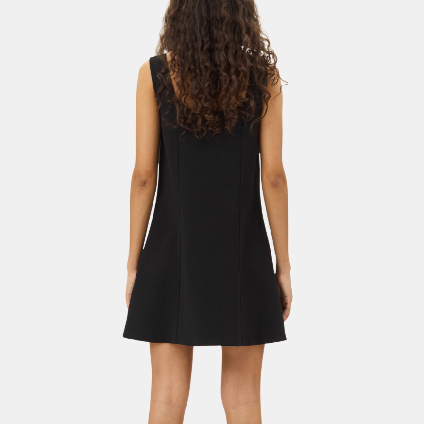 Bonded Crepe Mini Dress Black