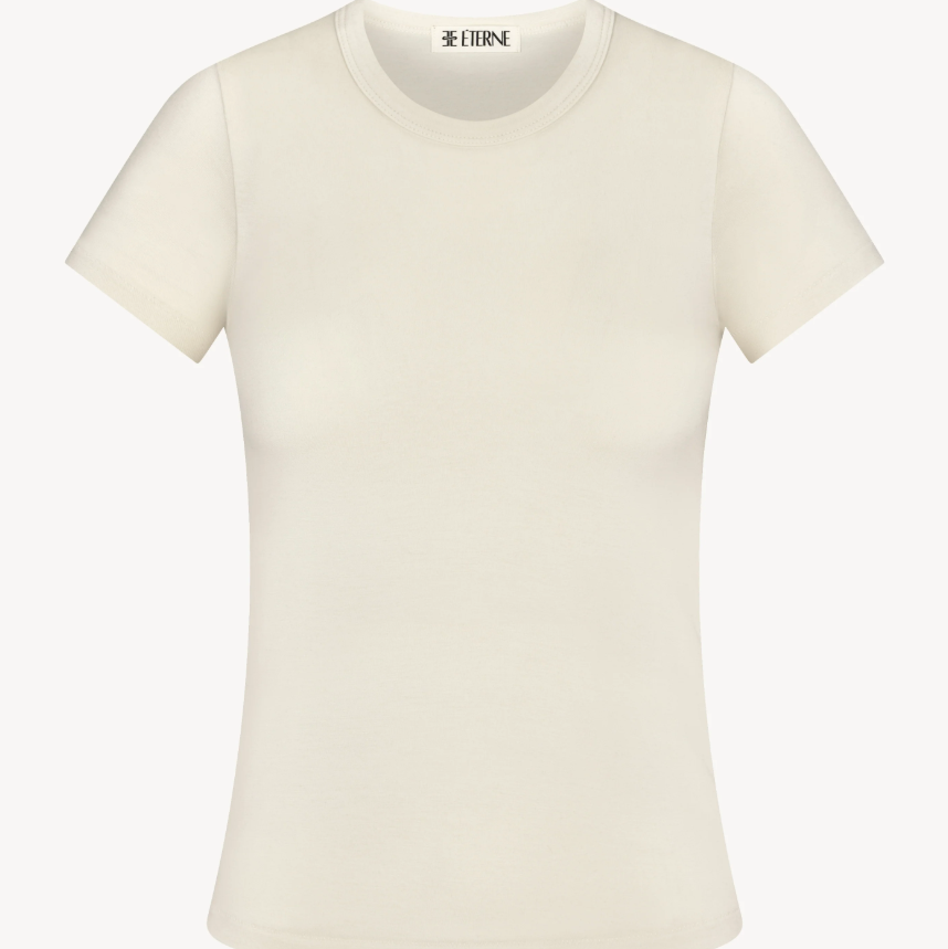 Fitted Crewneck T-shirt Cream