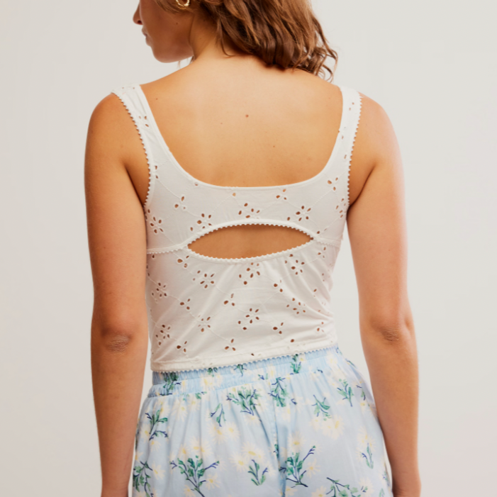 Full Bloom Eyelet Cami Ivory