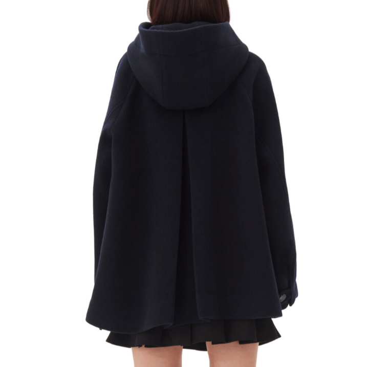 Boiled Wool Midi Jacket Sky Captain