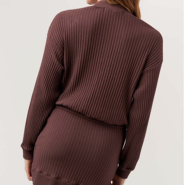 Heart Throb Rib Cardi Dark Mocha