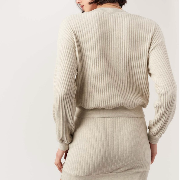 Heart Throb Rib Cardi Oat