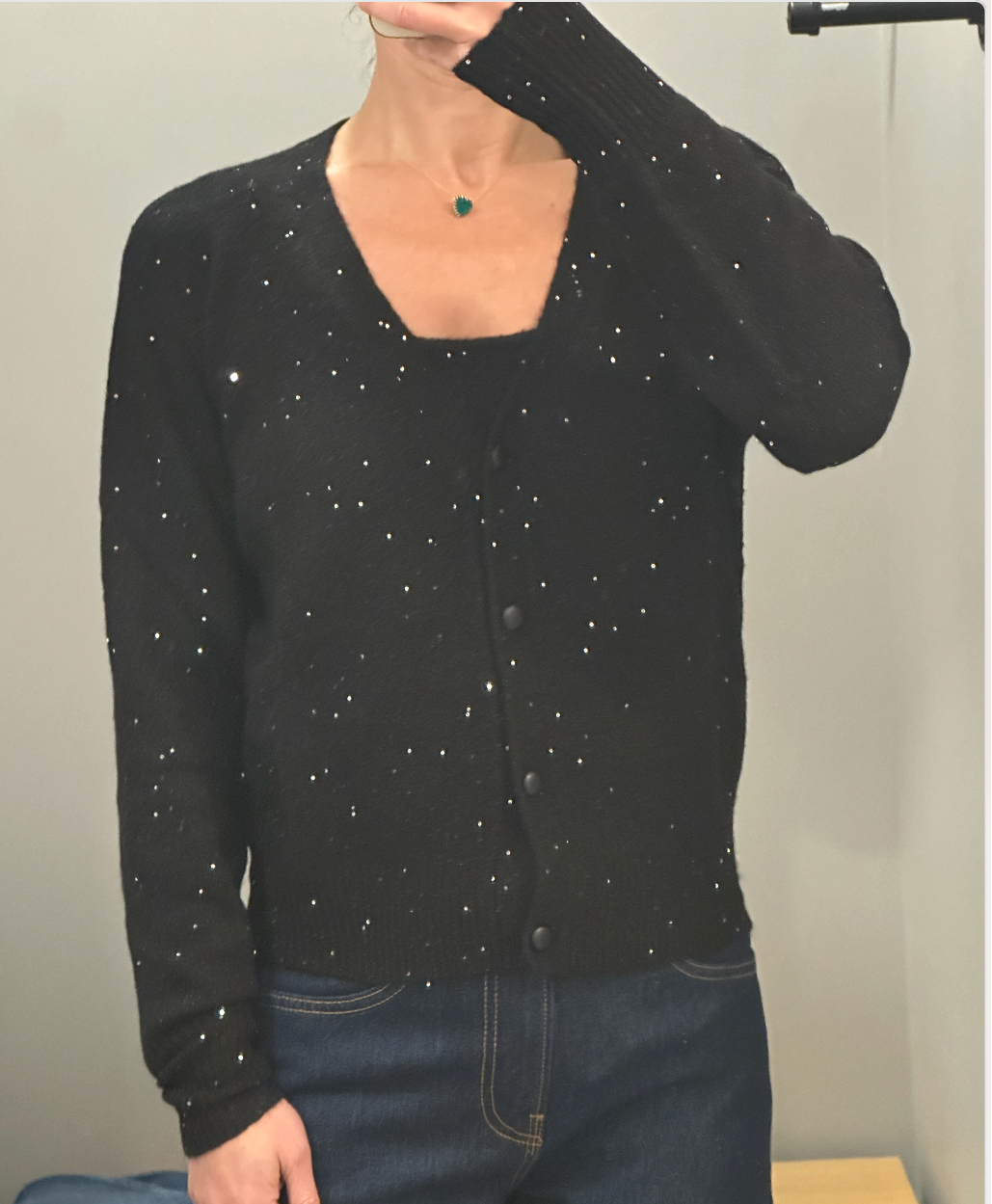 Sparkle Knit Cardigan Set Black Sparkle