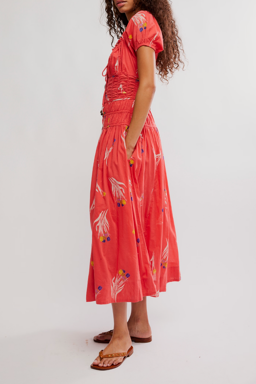 Complete Me Midi Dress Coral