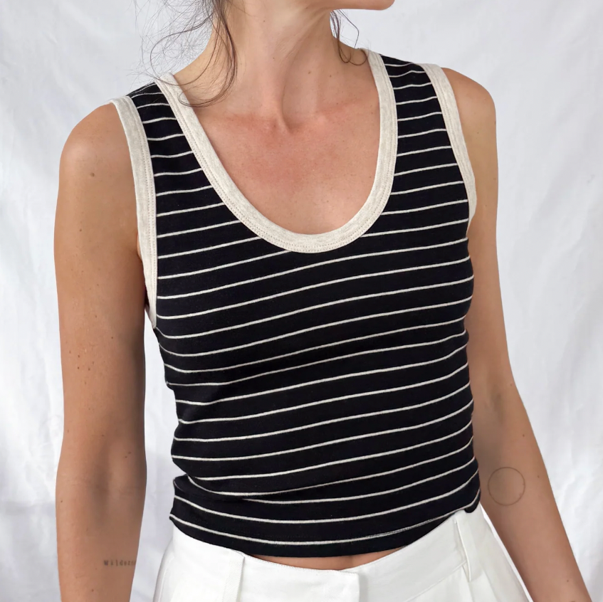 Stripe Classic U Tank Wheat/Black