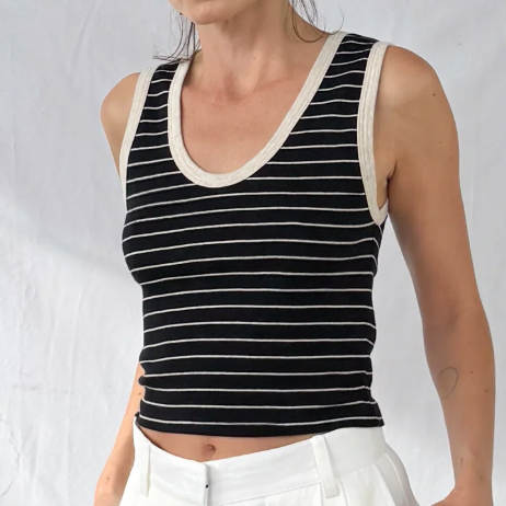 Stripe Classic U Tank Wheat/Black