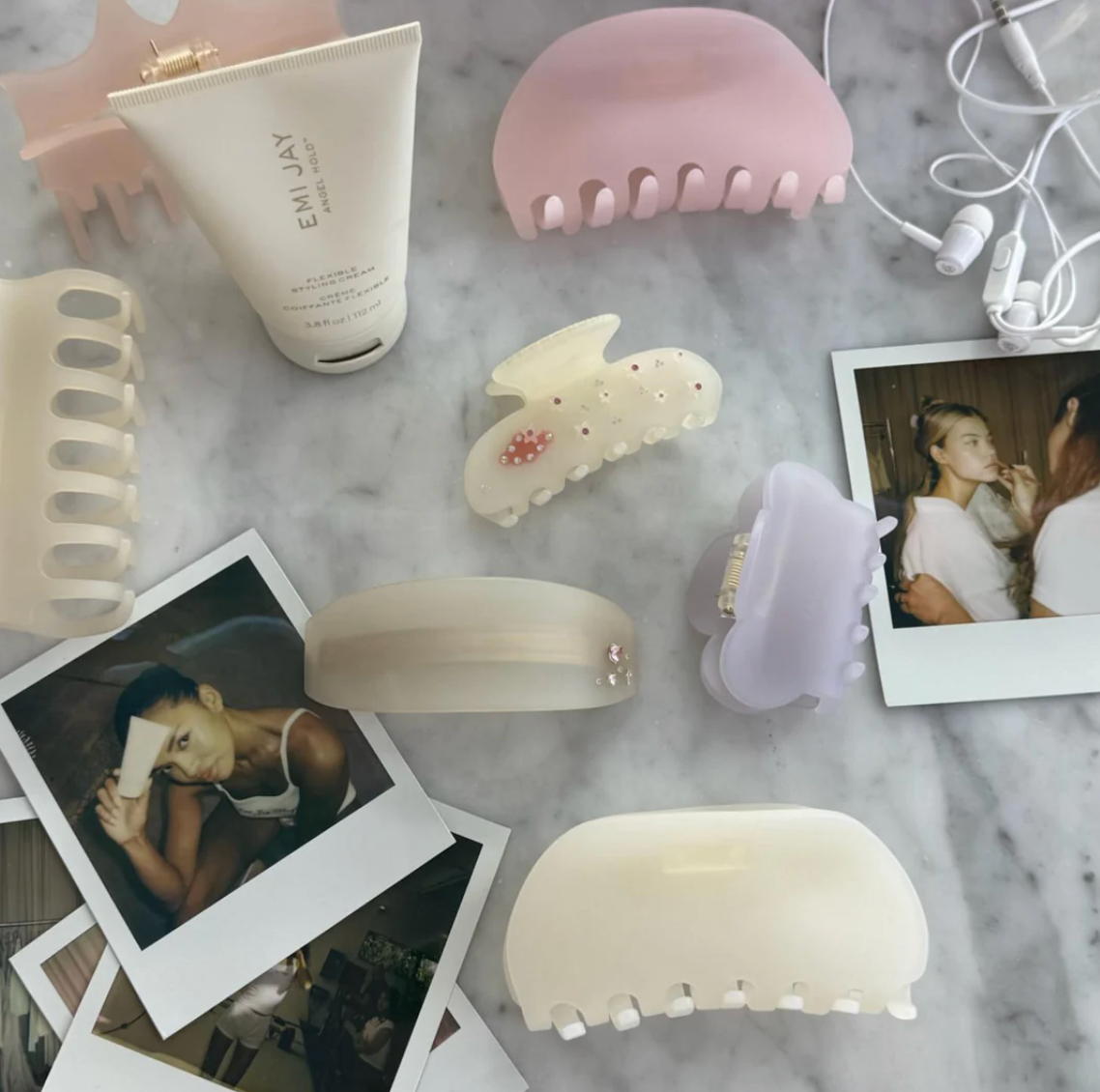 Ponytail Barrette Pink Cloud