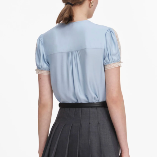 Viscose Lace Top Blue
