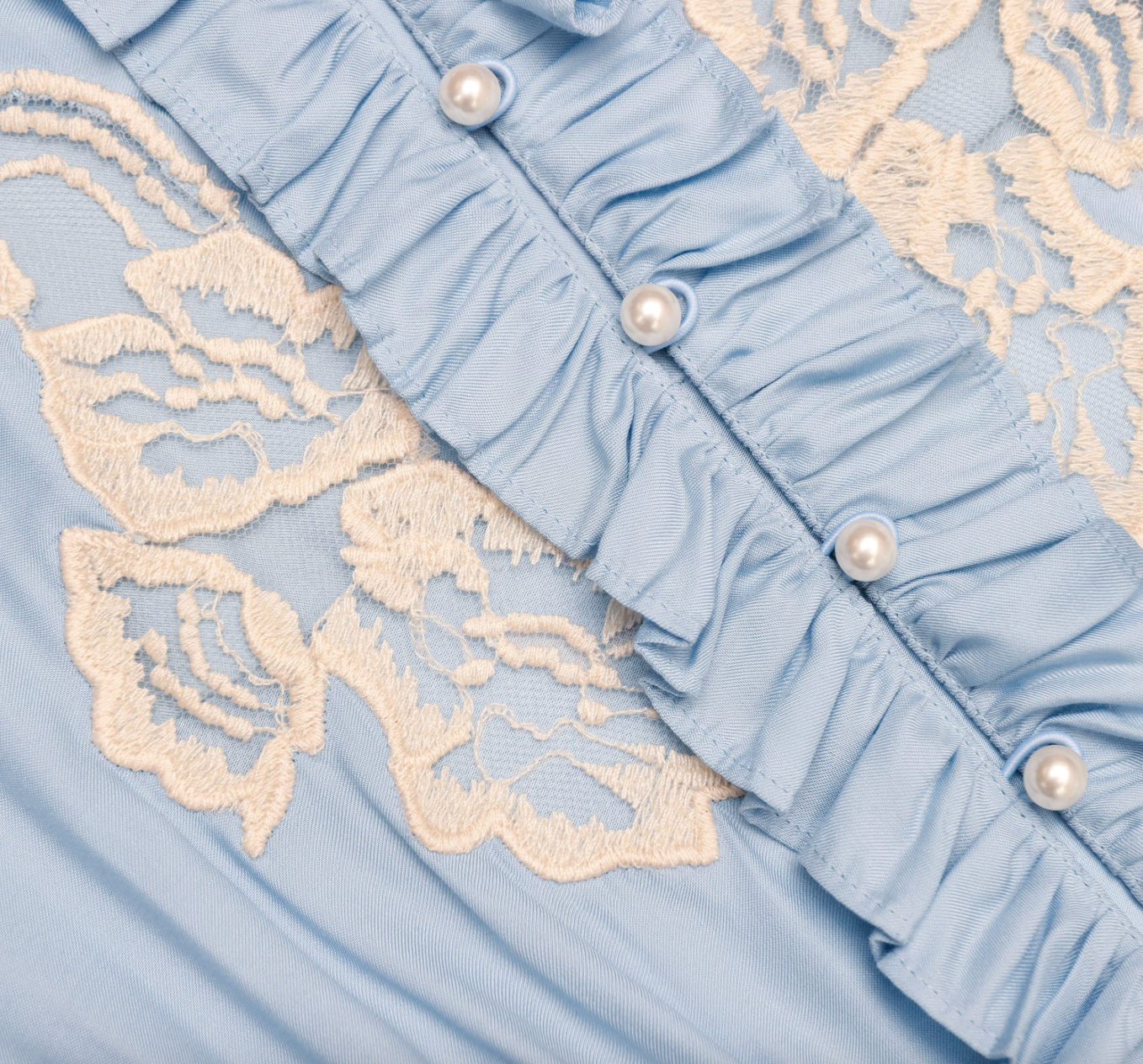 Viscose Lace Top Blue