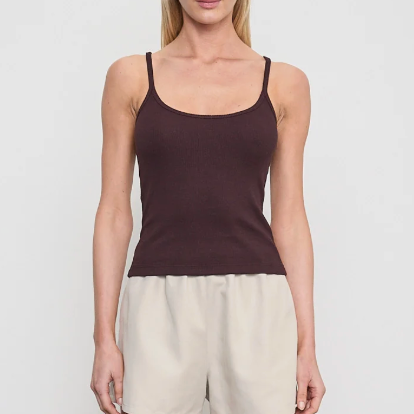 Cami Tank Cotton Rib Black Orchid