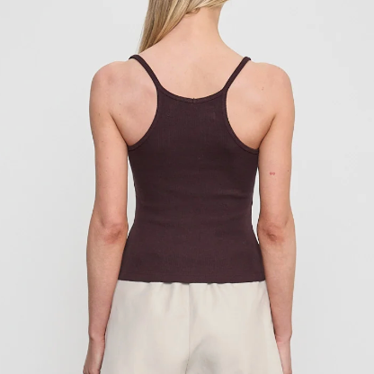 Cami Tank Cotton Rib Black Orchid