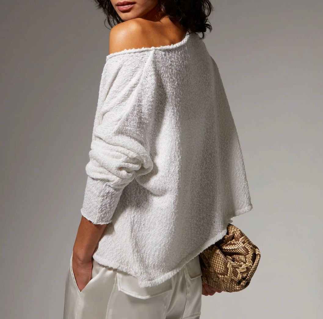 Off Shoulder Sweater White