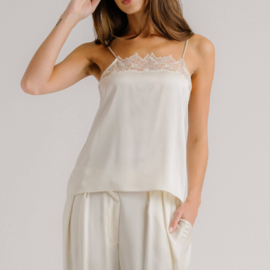 Haya Lace Trim Square Neck Cami Gardenia