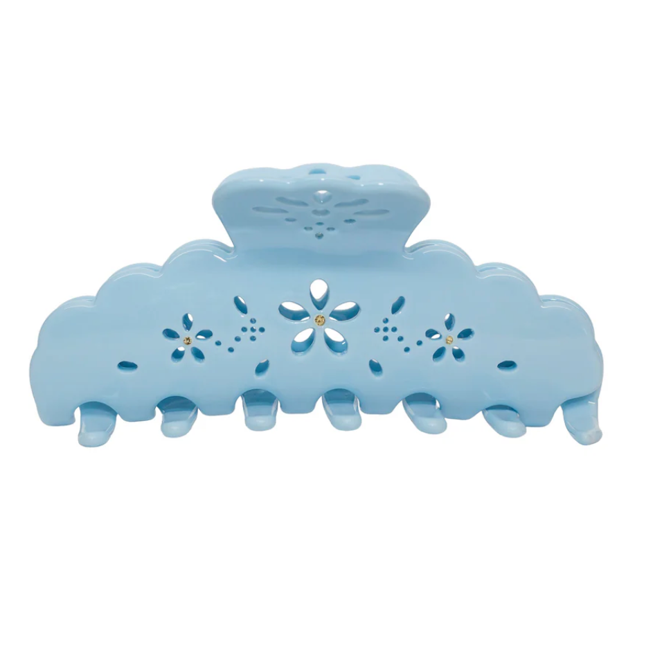 Big Effing Clip Blue Fleur Eyelet