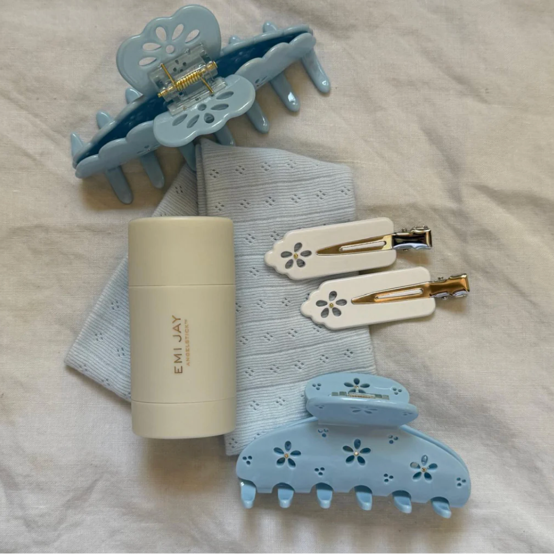 Big Effing Clip Blue Fleur Eyelet