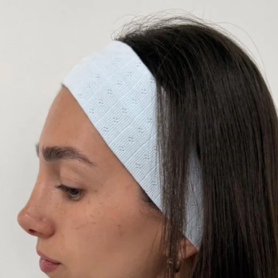 Pointelle Headband Azure