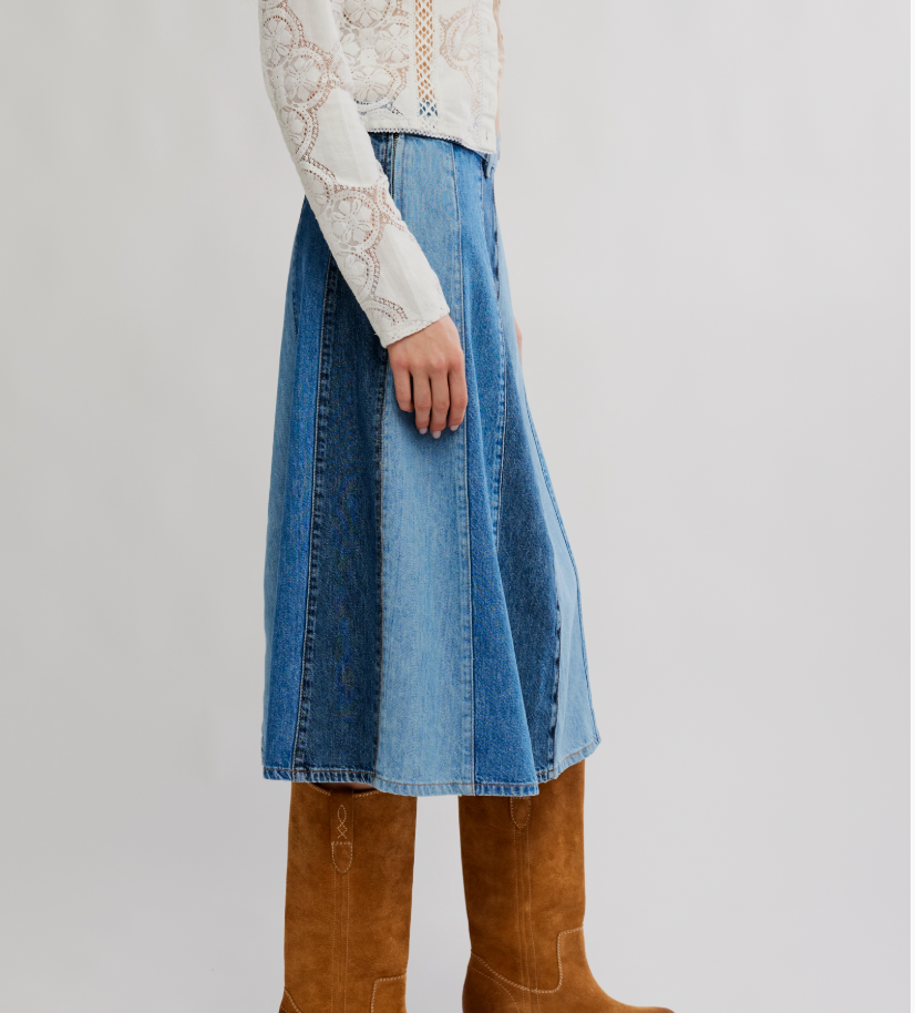Sunbeam Denim Midi Skirt Early Riser