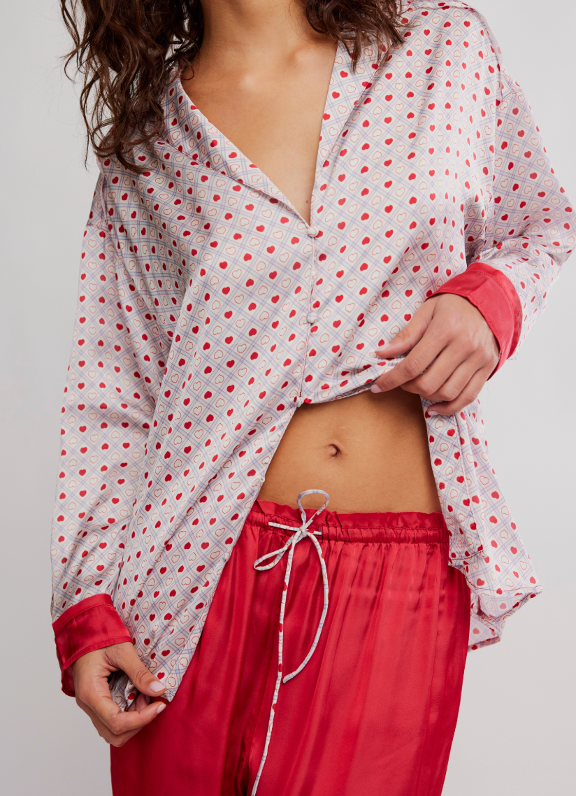 Dreamy Days PJ Set Heart Print