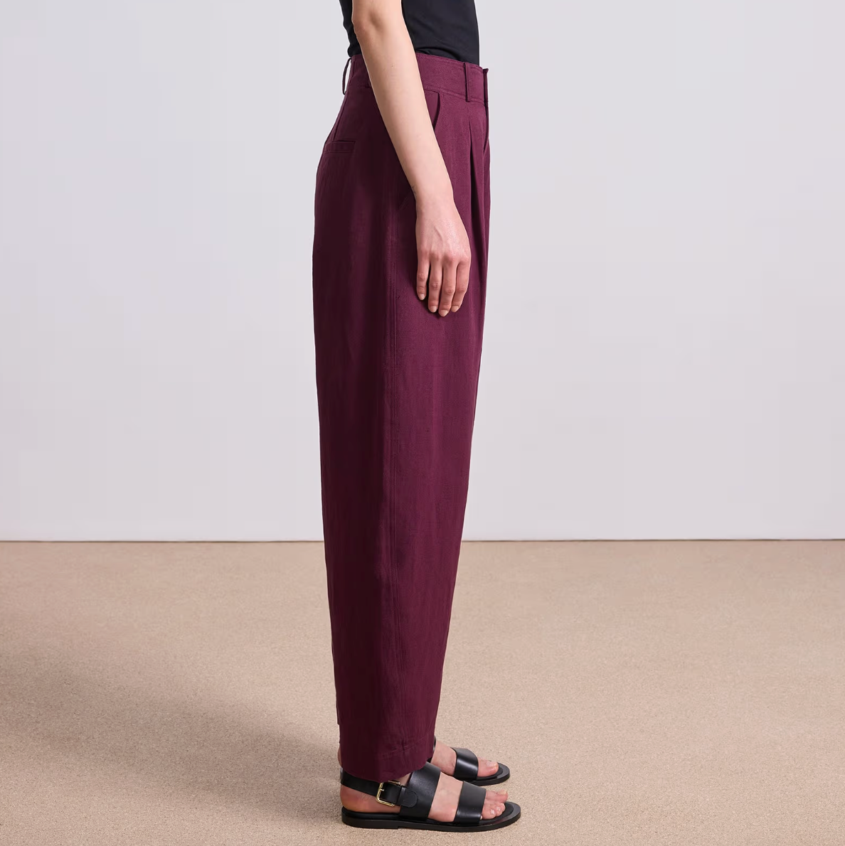 Bari Crop Trouser Black Cherry