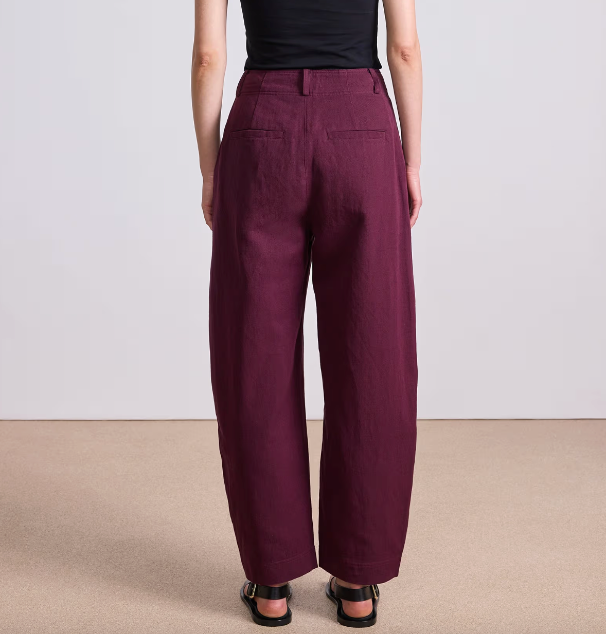 Bari Crop Trouser Black Cherry