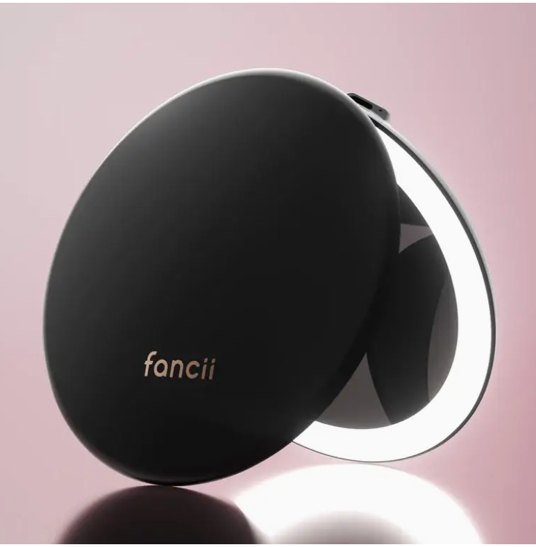 Taylor 5" Compact Mirror Led Lights Charcoal Chic