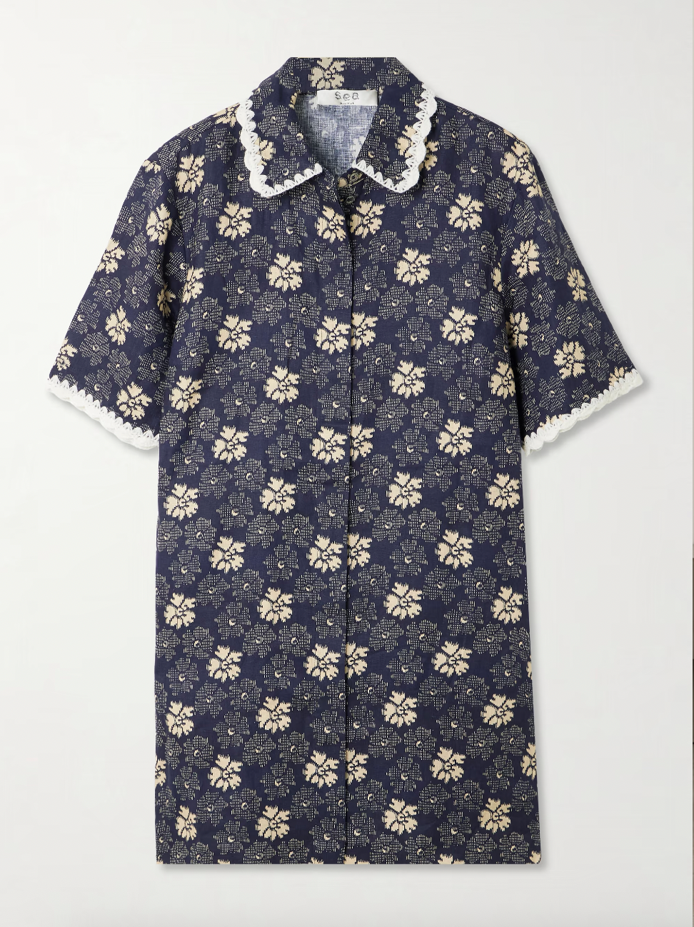 Gloria Print Mini Dress Navy