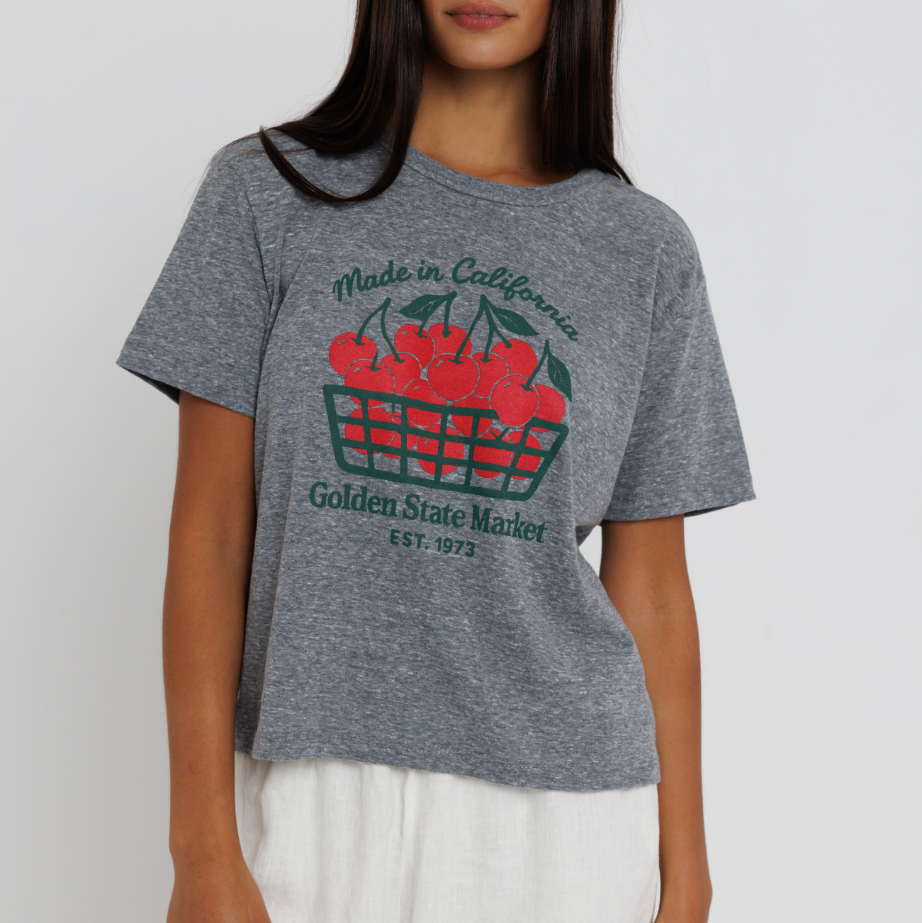 California Cherries Everyday Tee Heather Grey