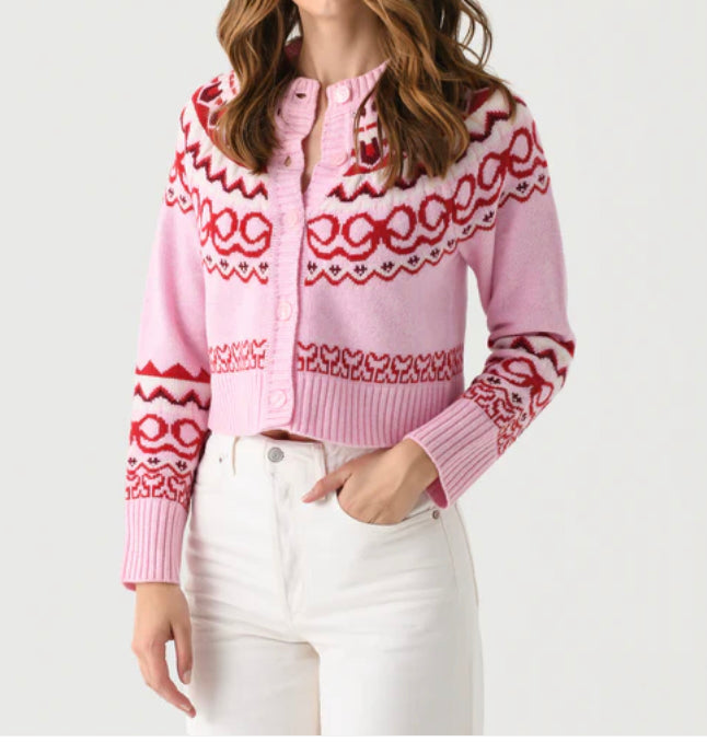 Shantae Wool Knit Cardigan Cherry Jubilee